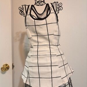 White and Black Grid Pattern Shirt